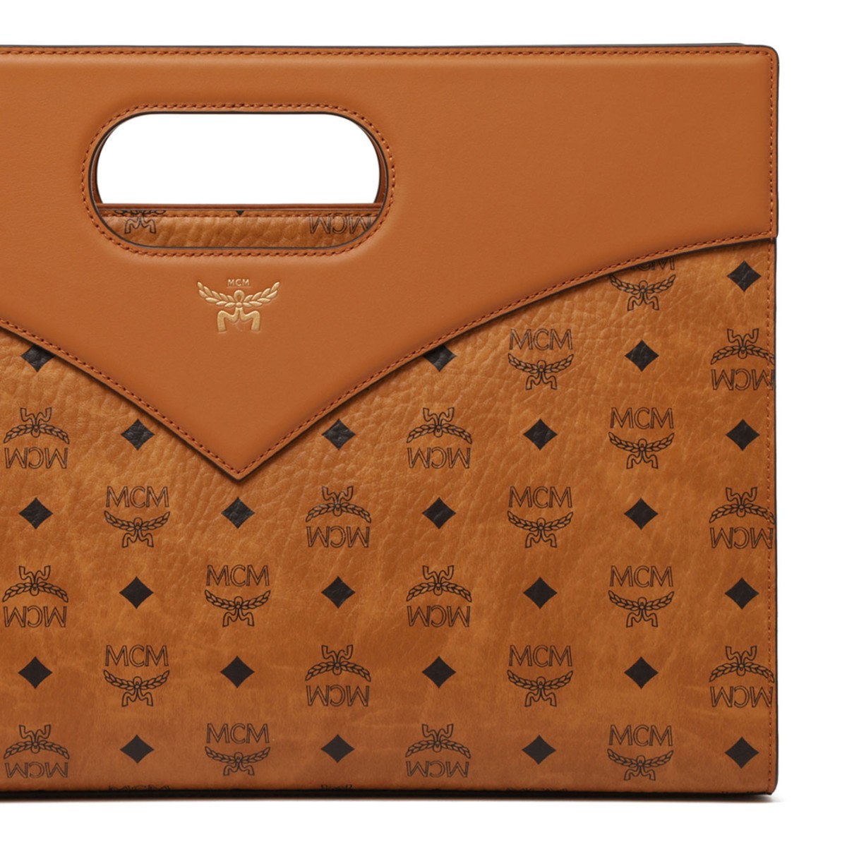 Cognac Diamond Visetos Media Tote Bag