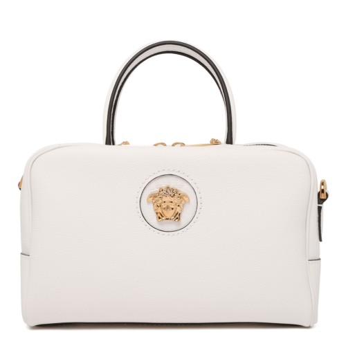 White The Medusa Leather Boston Bag