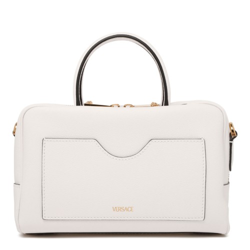 White The Medusa Leather Boston Bag