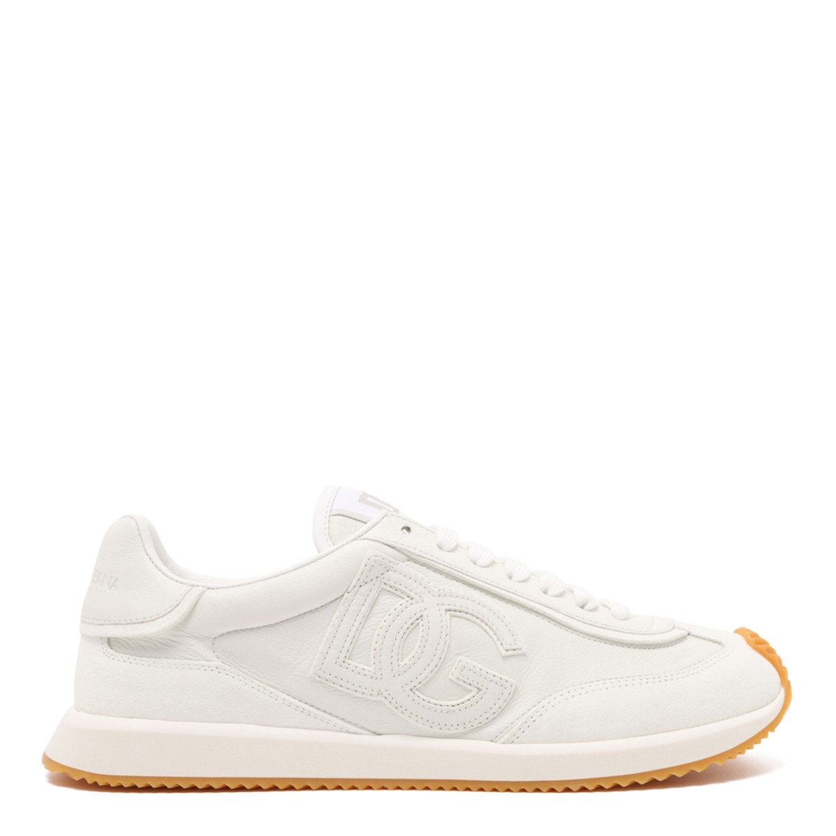 White DG Cushion Calfskin Sneaker