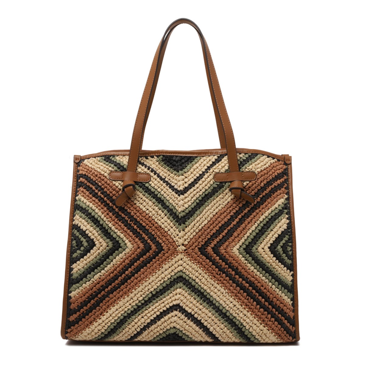 Multicolour Women Straw Tote Bag