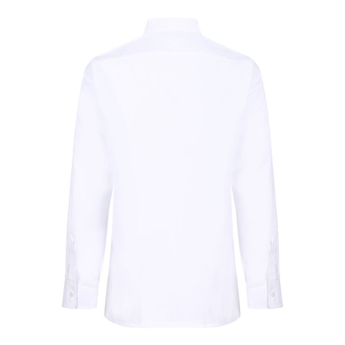 White Logo-Embroidered Cotton Shirt