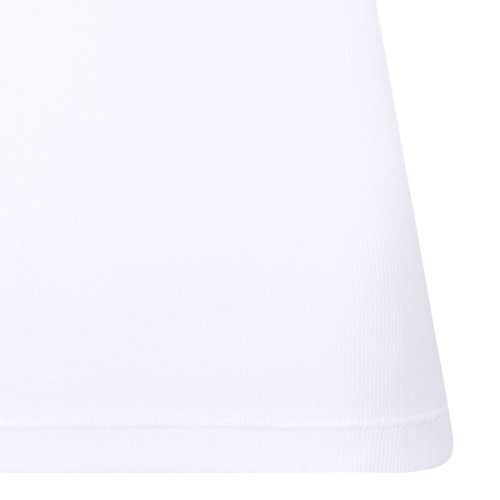 White Stretch Ribbed Cotton Tank Top