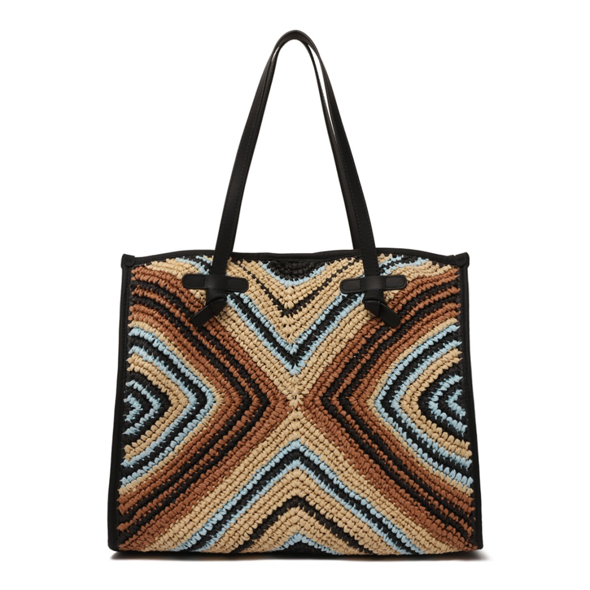 Multicolour Women Straw Tote Bag