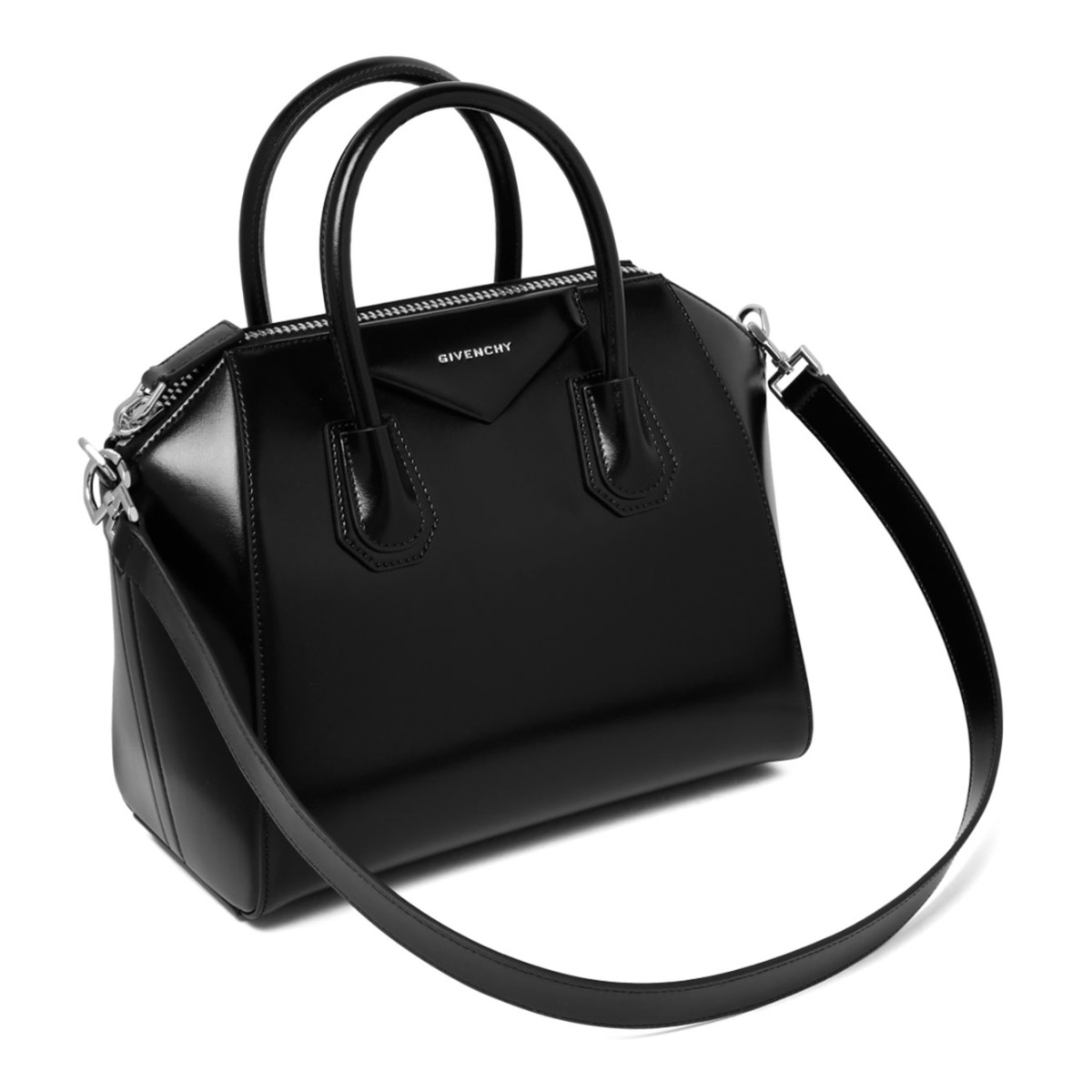 Black Antigona Small Leather Box Bag