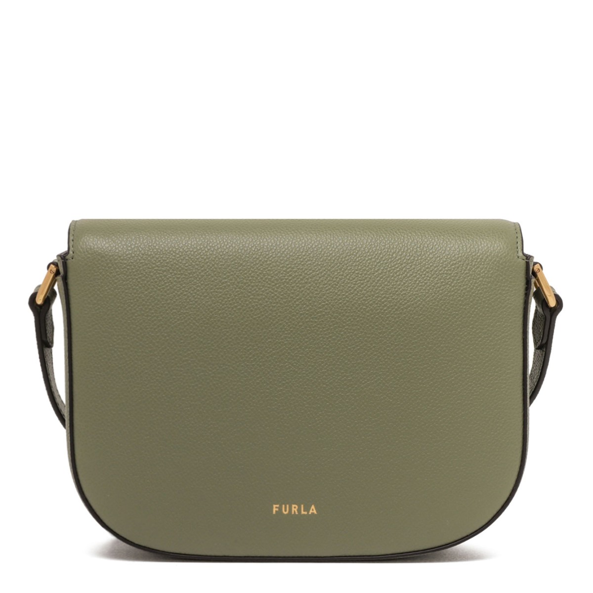 Avocado Curved-Flap Crossbody Bag