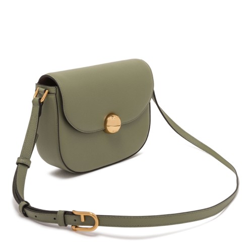 Avocado Curved-Flap Crossbody Bag