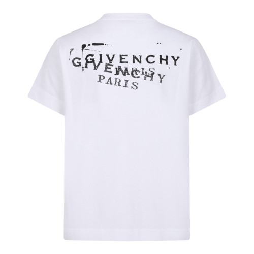 White T-shirt In Cotton With Logo Stamp Print