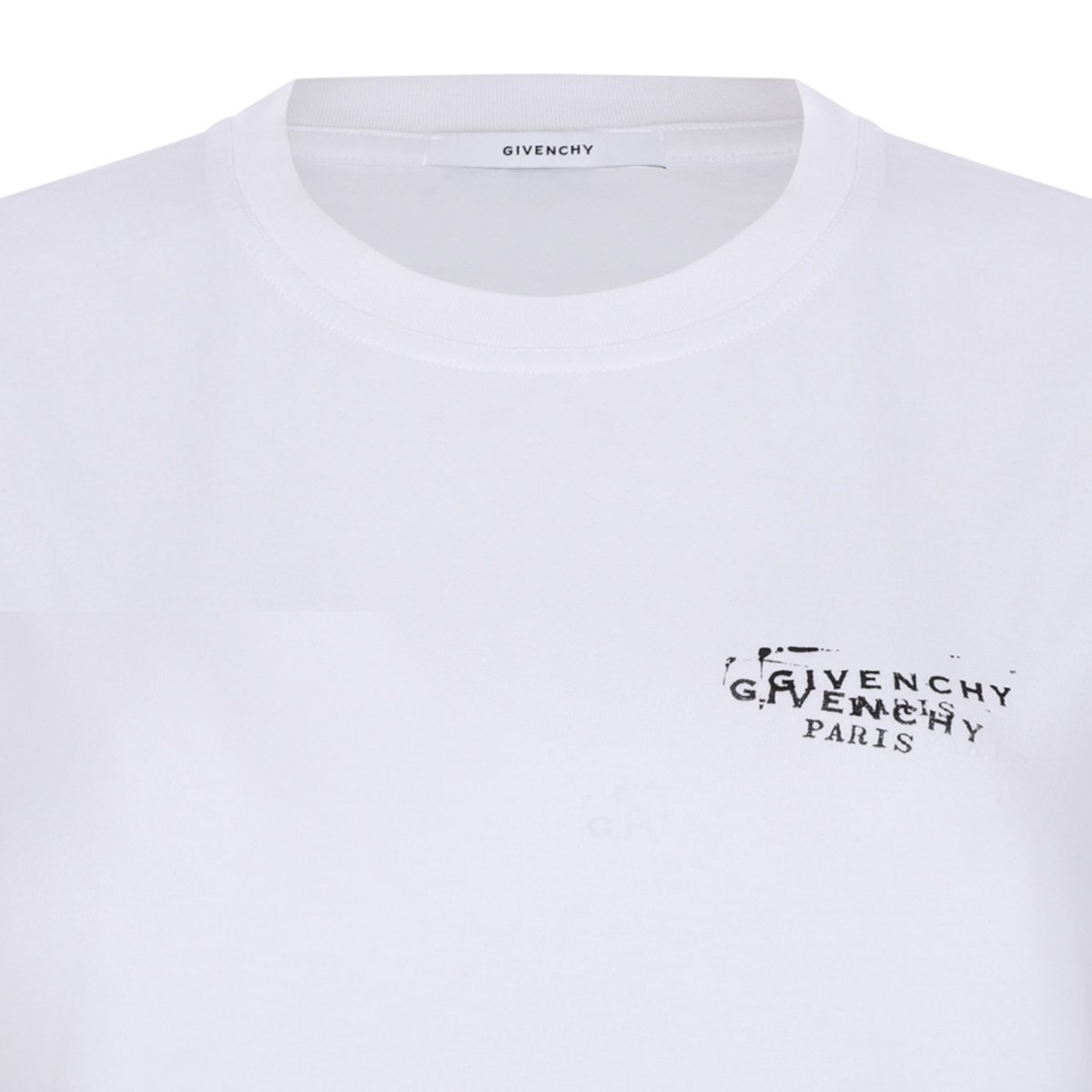 White T-shirt In Cotton With Logo Stamp Print