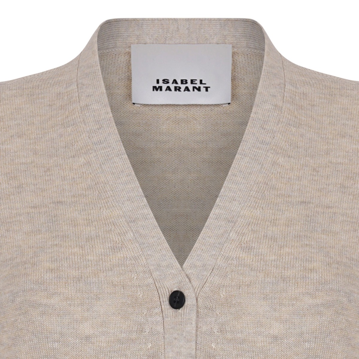 Beige Wool Blend Cardigan