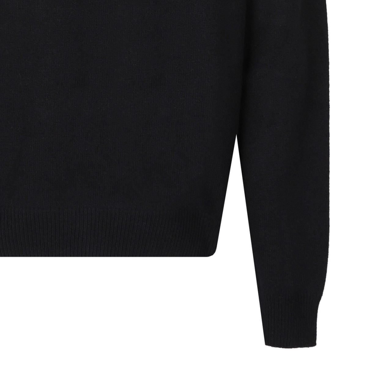Black Intarsia Cashmere Knit Sweater