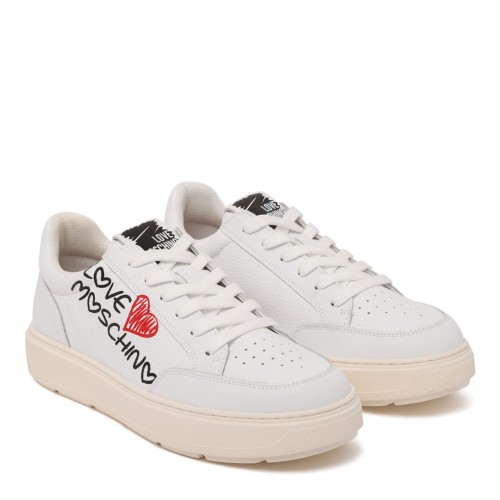 White Logo Print Sneakers 2
