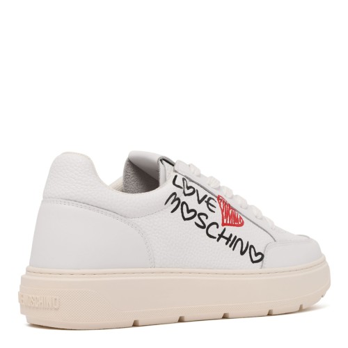 White Logo Print Sneakers