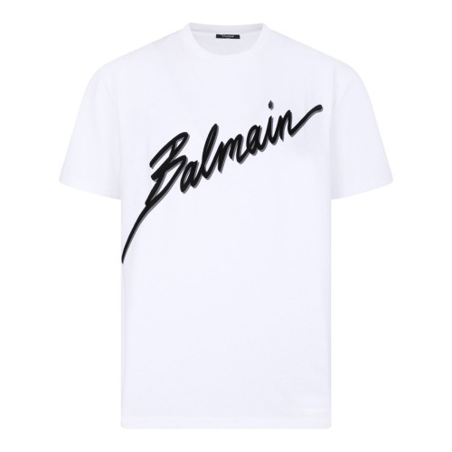 White and Black Letter Flock T-Shirt