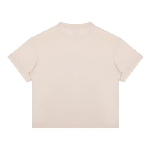 Light Beige Cotton Graphic Print T-Shirt
