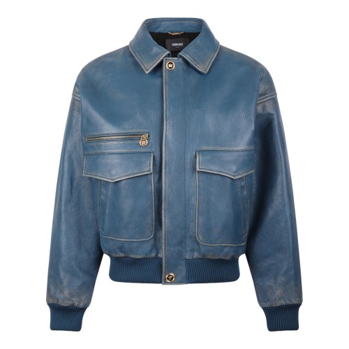 Petrol Blue Leather Jacket