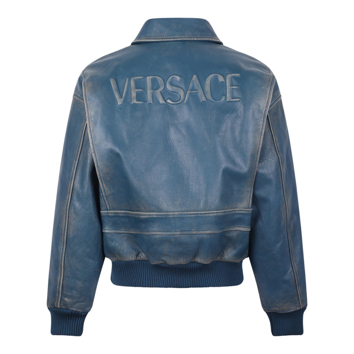 Petrol Blue Leather Jacket