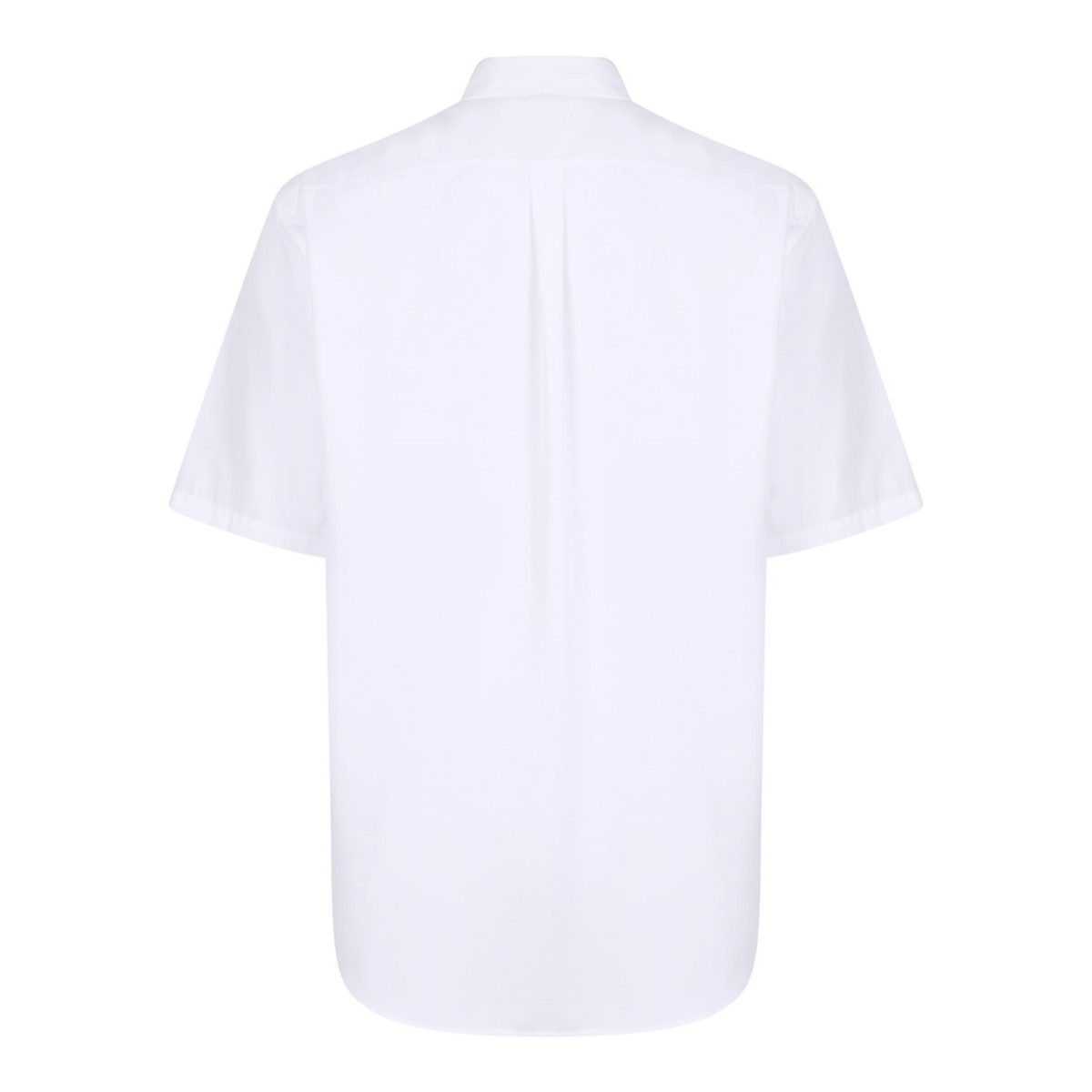 White Short-Sleeve Cotton Poplin Shirt