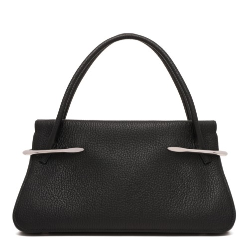 Black Medium Pinch Bag In Grained Leather