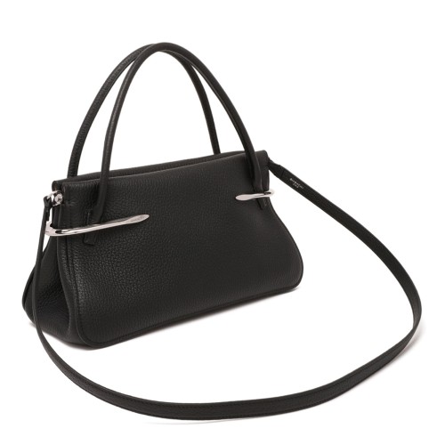 Black Medium Pinch Bag In Grained Leather