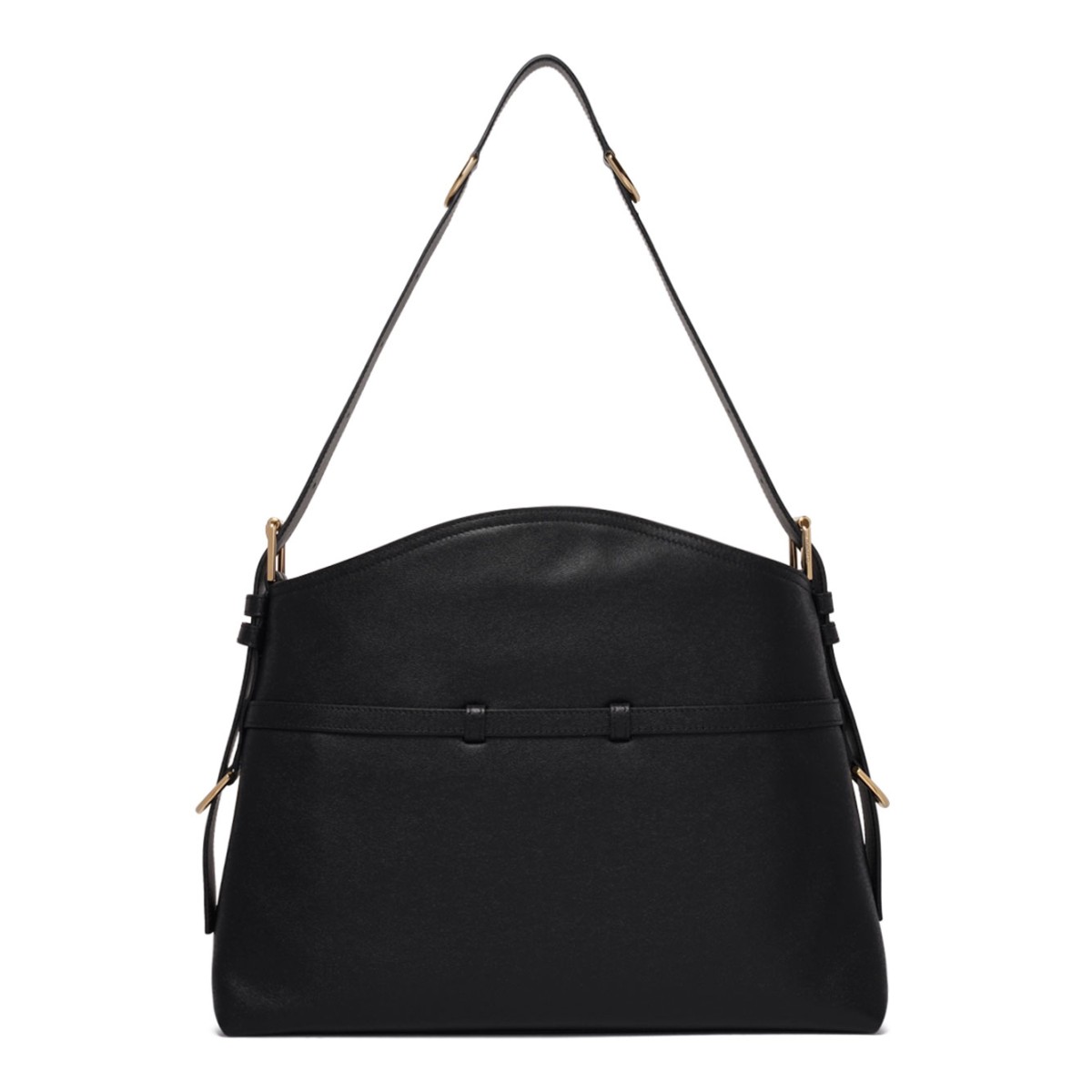 Black Voyou Medium Bag in Glossy Leather