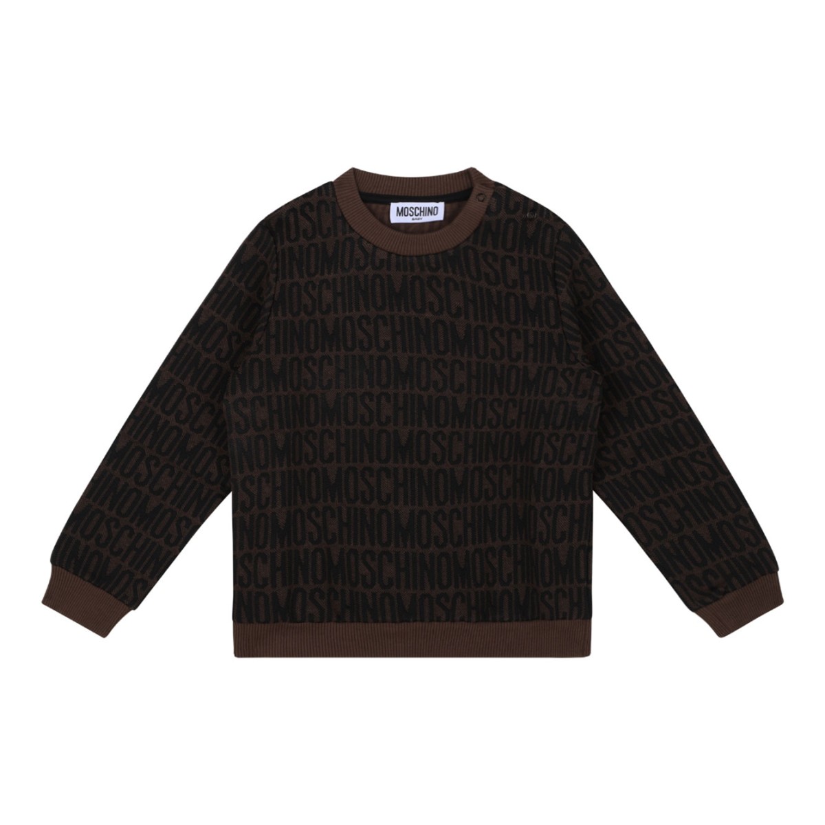 Coffee Brown and Black Tracksuit With Jacquard Logo