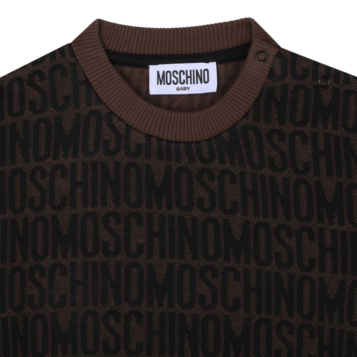 Coffee Brown and Black Tracksuit With Jacquard Logo