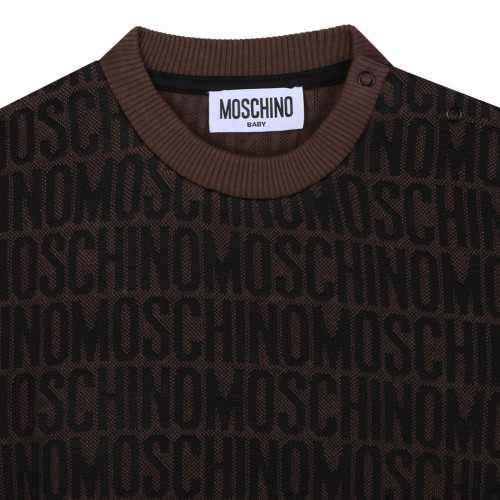 Coffee Brown and Black Tracksuit With Jacquard Logo