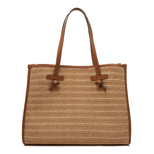 Natural Straw With Woven Effect Tote Bag 2