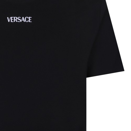 Black Slim-Fit Cotton Jersey T-Shirt With Embroidery