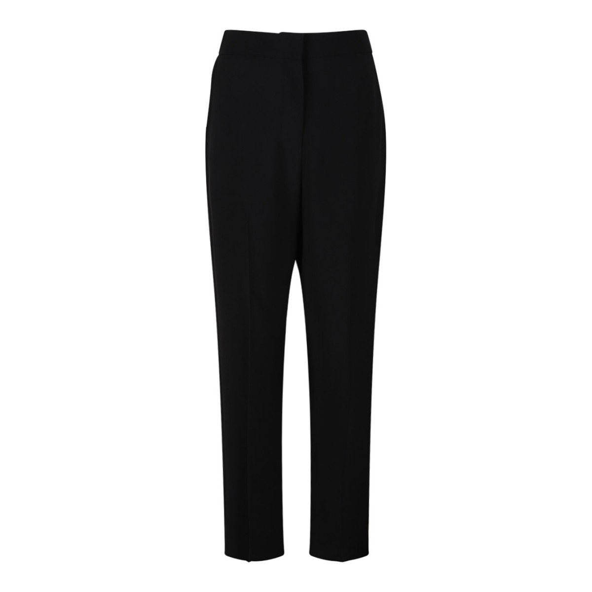 Black Slim Fit Tailored Pants In Crepe Cady