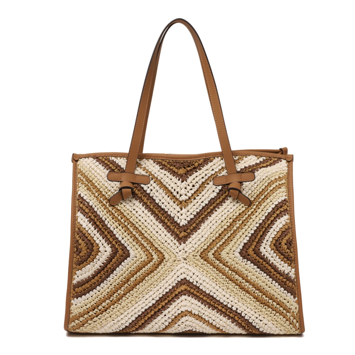 Multicolour Women Straw Tote Bag