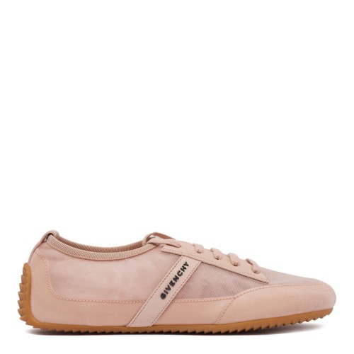 Powder Pink Lace Up Panel Sneakers