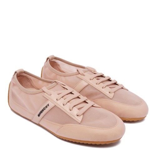 Powder Pink Lace Up Panel Sneakers 2