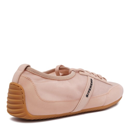 Powder Pink Lace Up Panel Sneakers