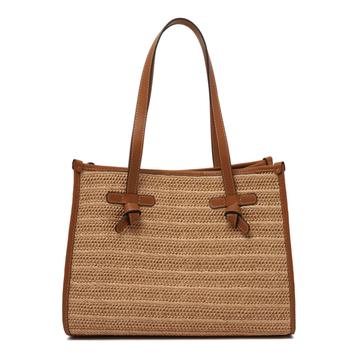 Natural Straw With a Woven Effect Tote Bag