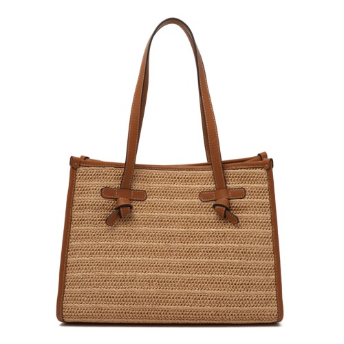 Natural Straw With a Woven Effect Tote Bag