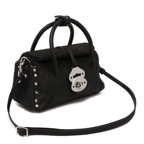 Black Anniversario Leather Dotta Baby Bag