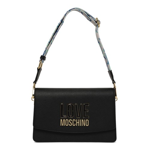 Black Shoulder Bag With Strap