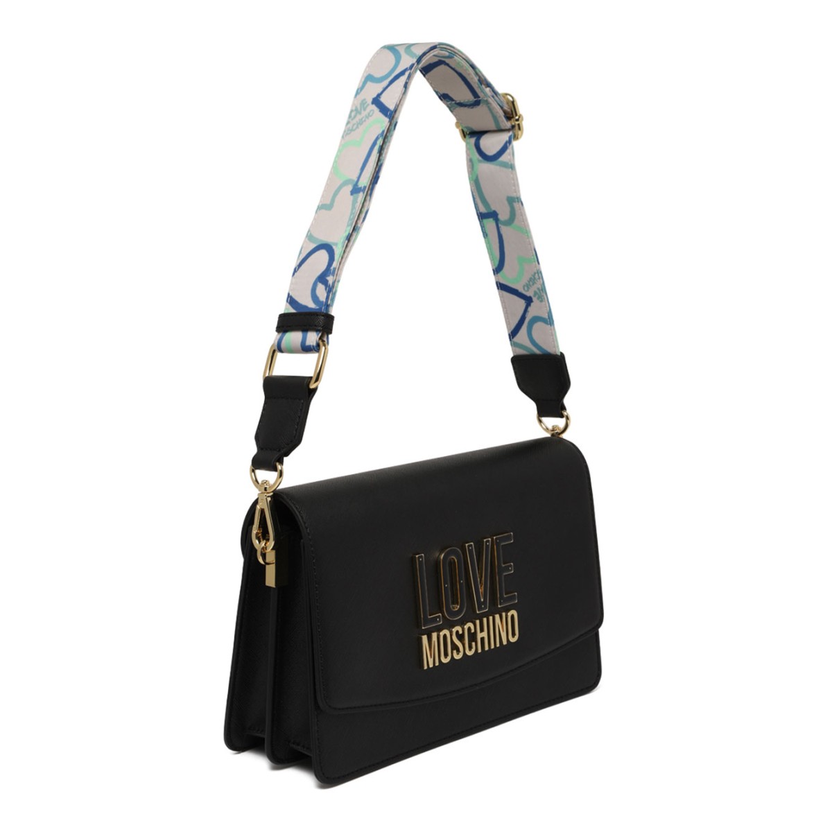 Black Shoulder Bag With Strap