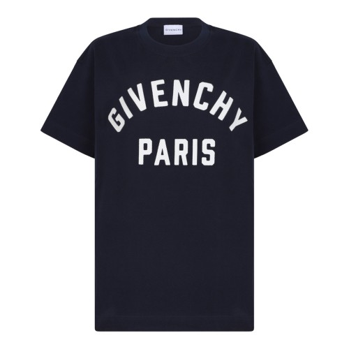 Navy Blue Logo Print T-Shirt