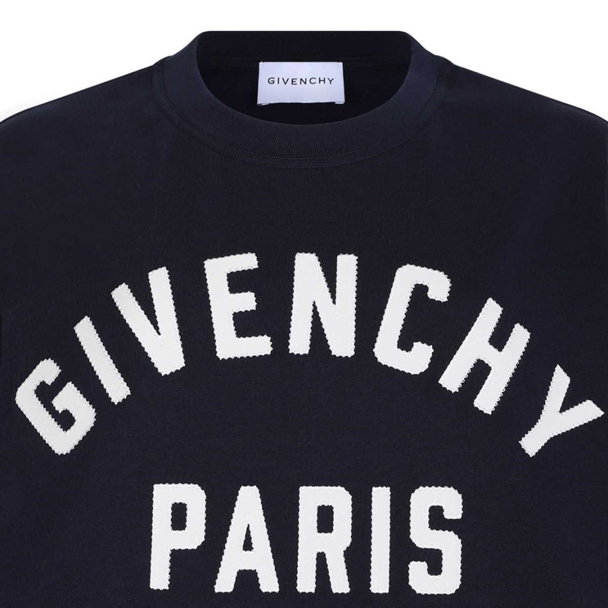 Navy Blue Logo Print T-Shirt