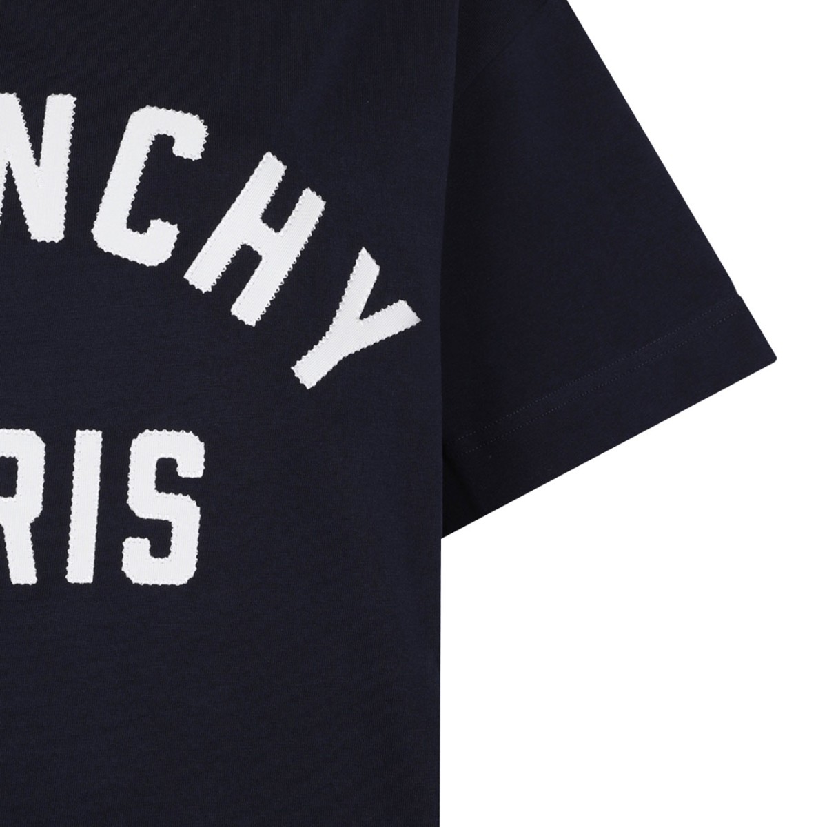 Navy Blue Logo Print T-Shirt