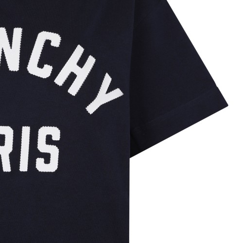 Navy Blue Logo Print T-Shirt