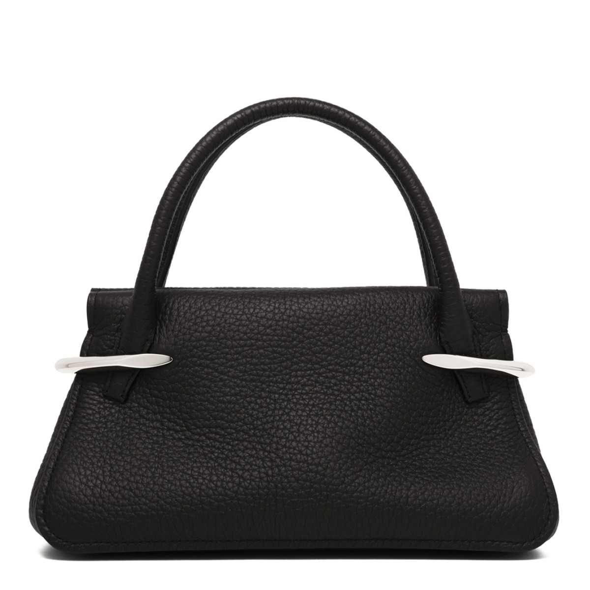 Black Mini Pinch Bag In Grained Leather