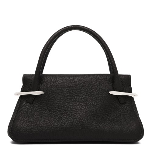 Black Mini Pinch Bag In Grained Leather