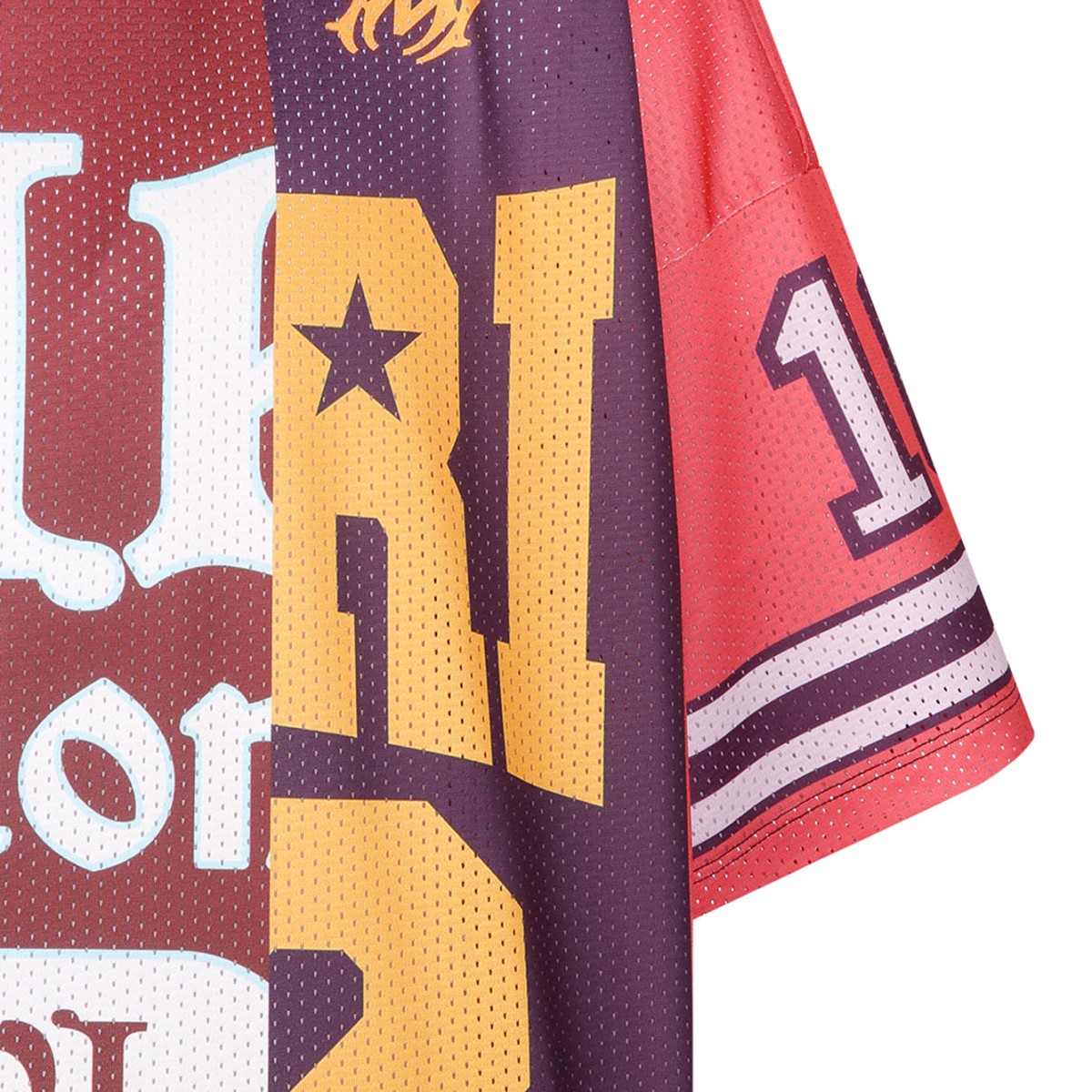 Red Spliced Oversized T-Shirt