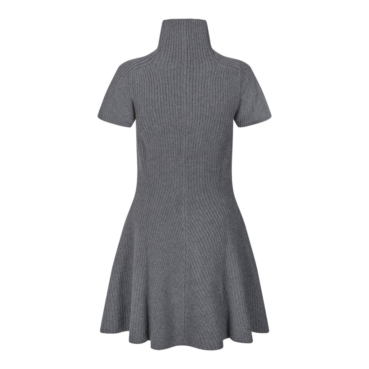 Grey Short-Sleeve Cashmere Dress