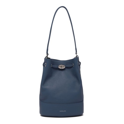 Monda Small Bag In Blue Isola D'Elba Hammered Leather