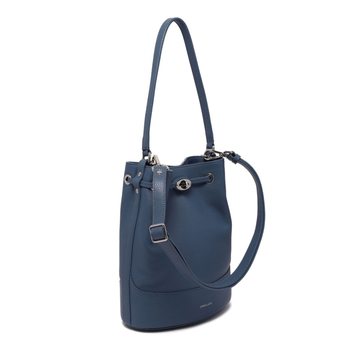 Monda Small Bag In Blue Isola D'Elba Hammered Leather
